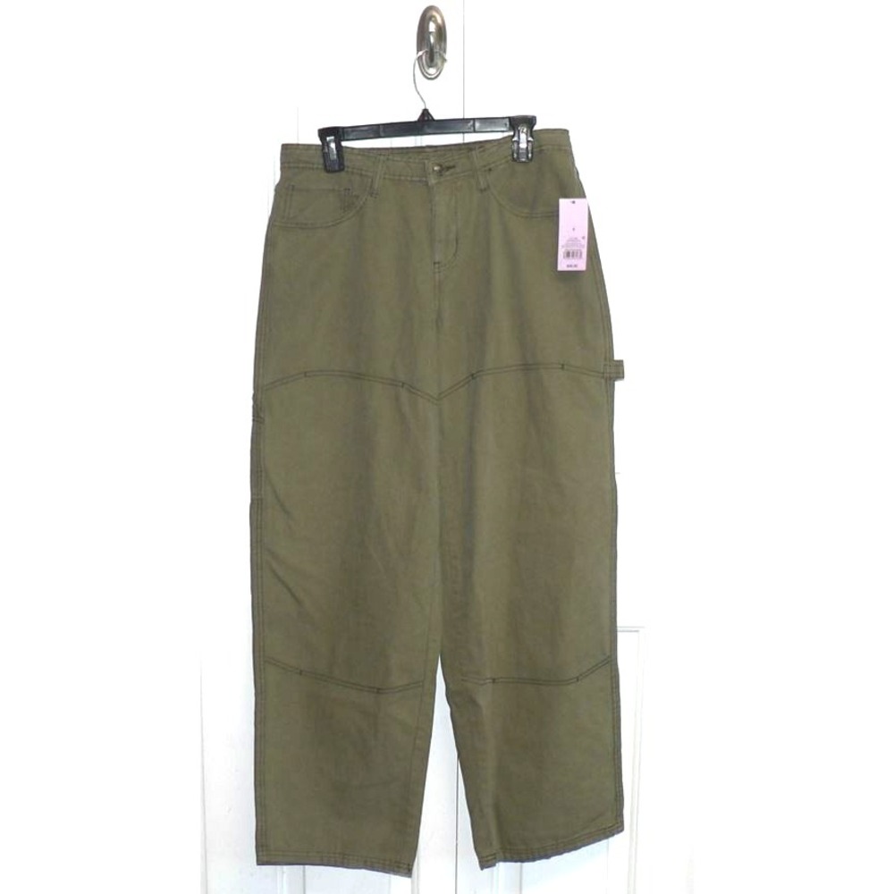 Wild Fable Womens Low Rise Cotton Pocket Relaxed Carpenter Pants in Green Size 6 - Picture 4 of 11